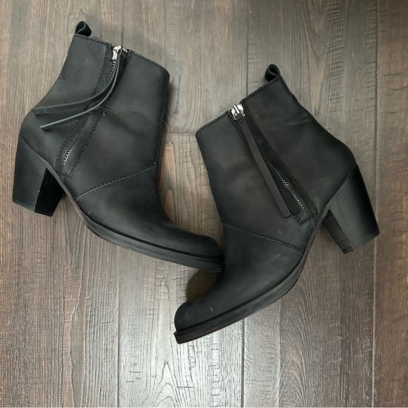 Acne Black Ankle Boots with Chunky Heels - Picture 1 of 5